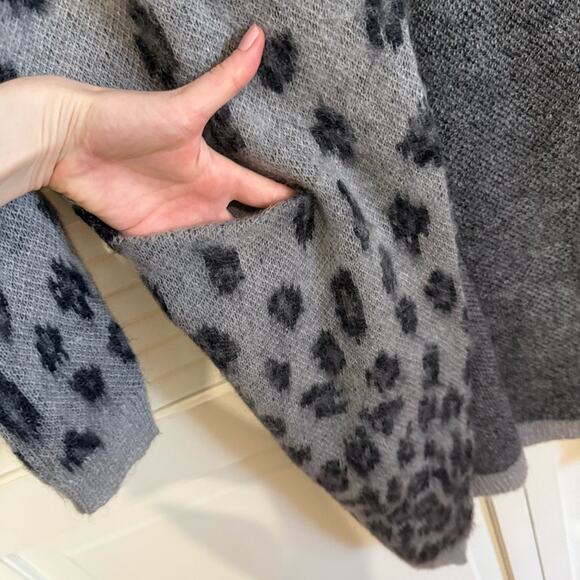 Karen Millen Brushed Leopard Print Wool Blend Animal Print Open Cardigan - Picture 7 of 8